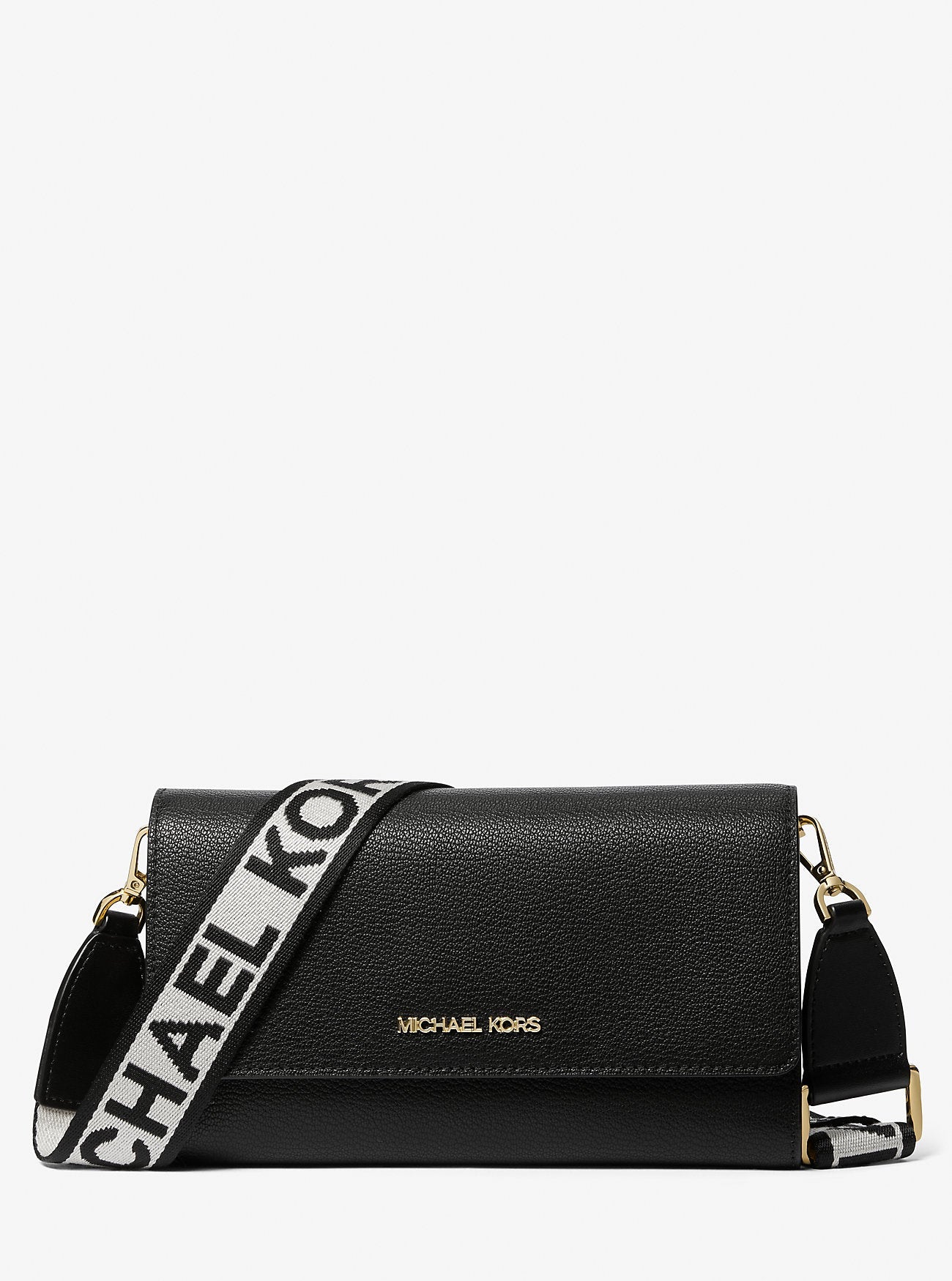 Jet Set Large Leather Crossbody Bag Black Black