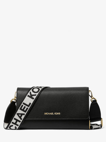 Jet Set Large Leather Crossbody Bag Black Black