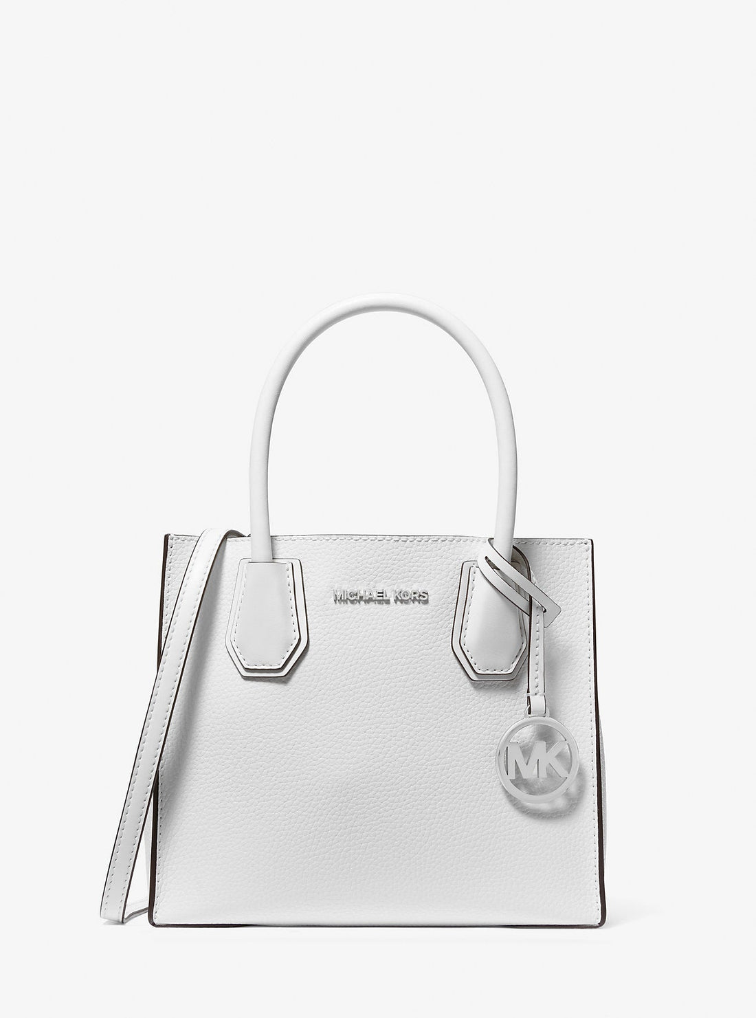 Mercer Medium Pebbled Leather Crossbody Bag Optic White Optic White