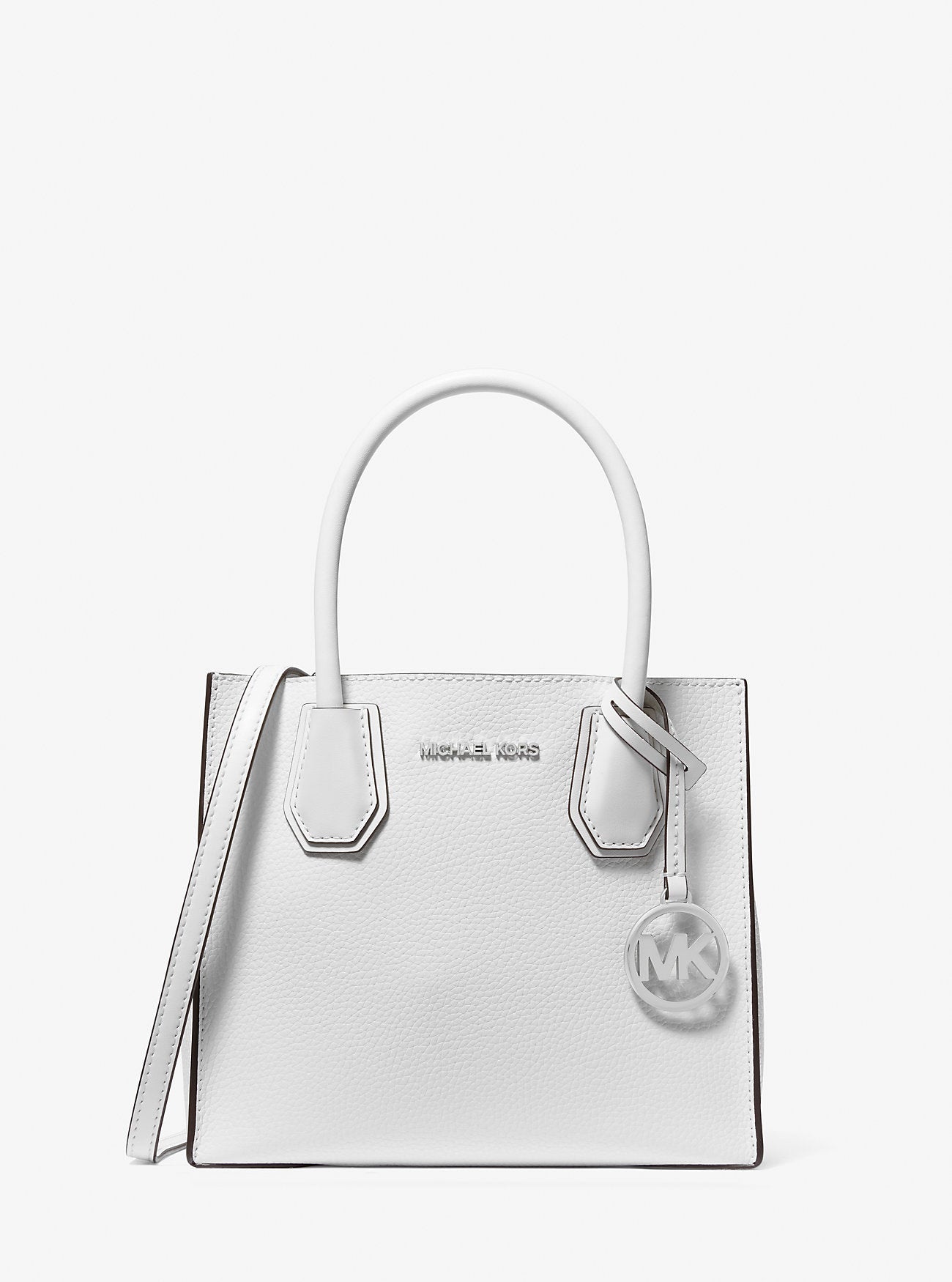 Mercer Medium Pebbled Leather Crossbody Bag Optic White Optic White