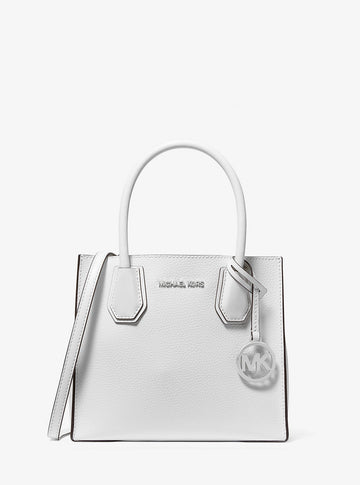 Mercer Medium Pebbled Leather Crossbody Bag Optic White Optic White