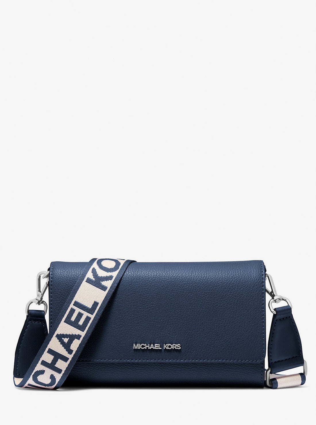Jet Set Large Leather Crossbody Bag Navy Navy