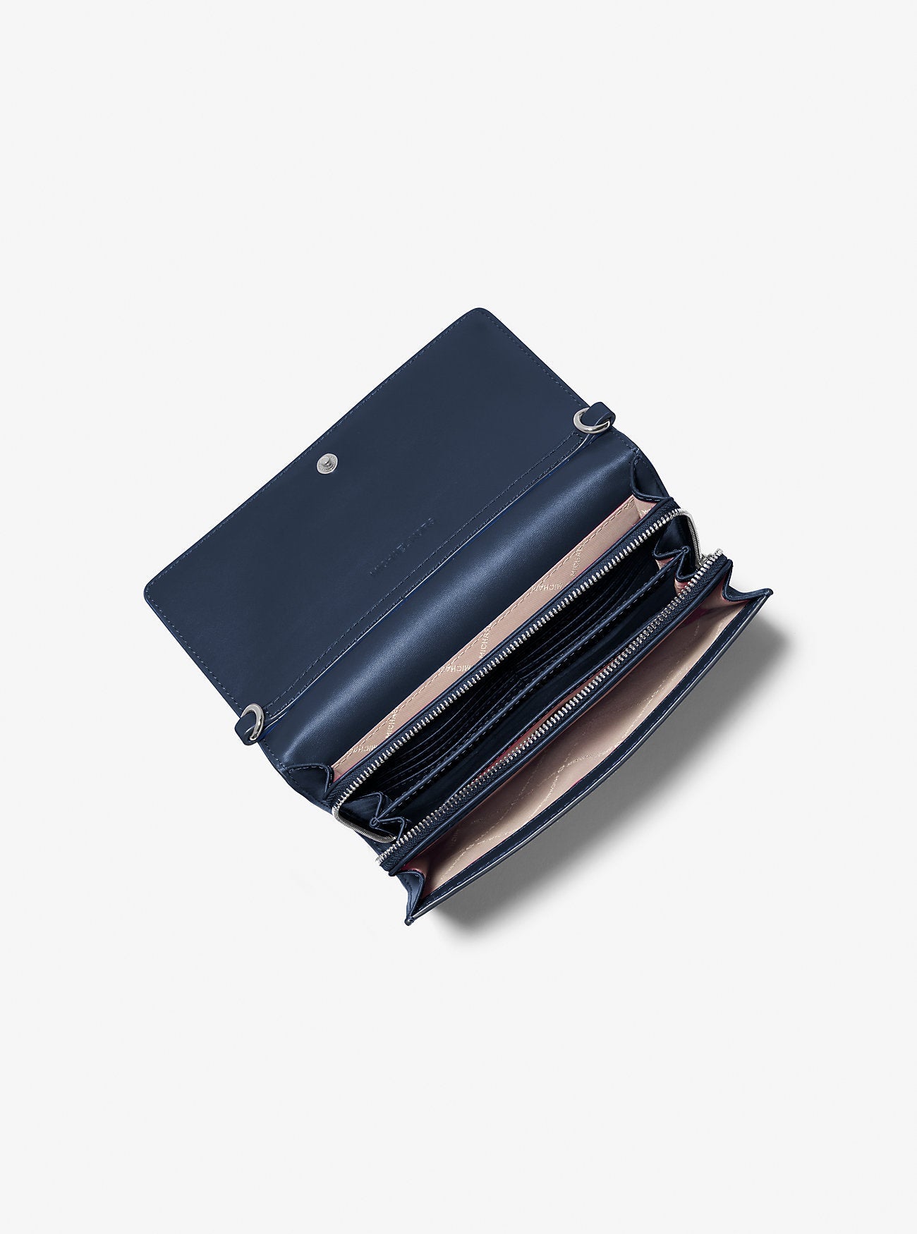 Jet Set Large Leather Crossbody Bag Navy Navy