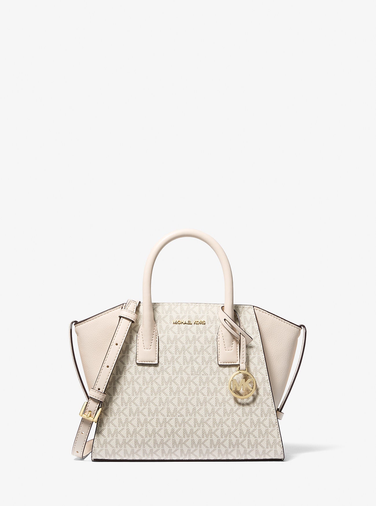 Avril Small Logo and Leather Satchel Lt Crm Multi Lt Crm Multi