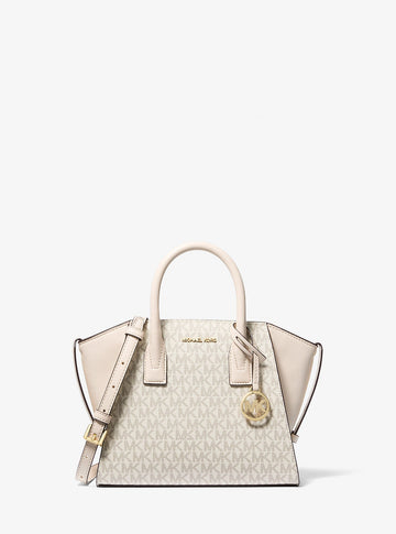 Avril Small Logo and Leather Satchel Lt Crm Multi Lt Crm Multi