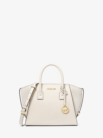 Avril Small Pebbled Leather Satchel Lt Cream Lt Cream