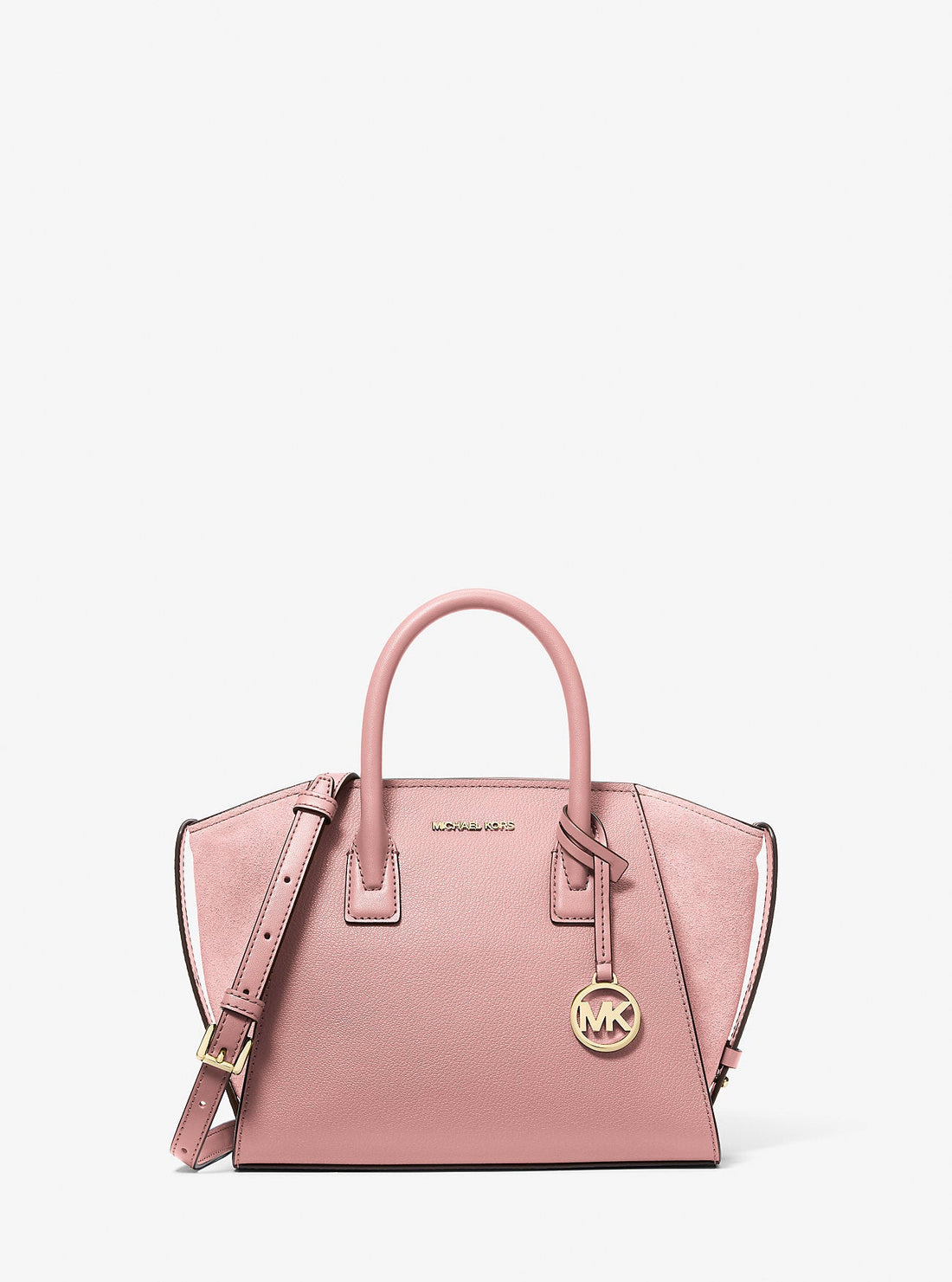 Avril Small Pebbled Leather Satchel Powder Blush Powder Blush