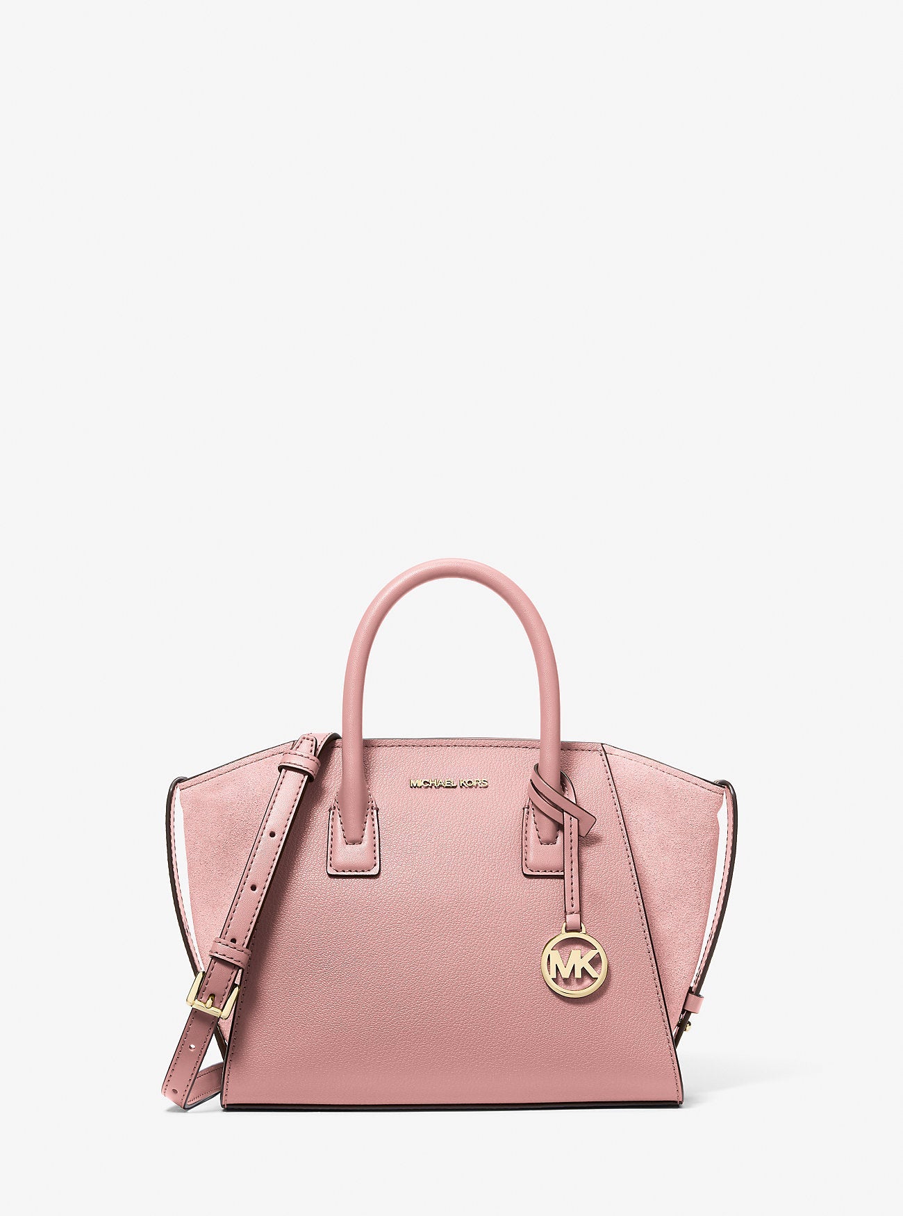 Avril Small Pebbled Leather Satchel Powder Blush Powder Blush