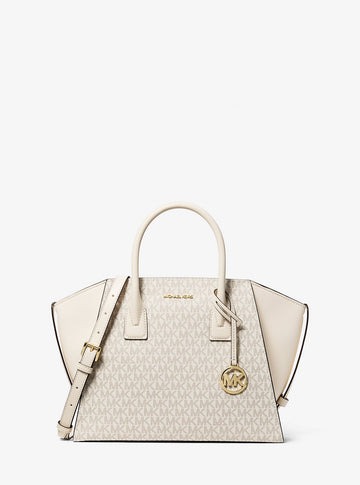 Avril Large Signature Logo Satchel Lt Crm Multi Lt Crm Multi