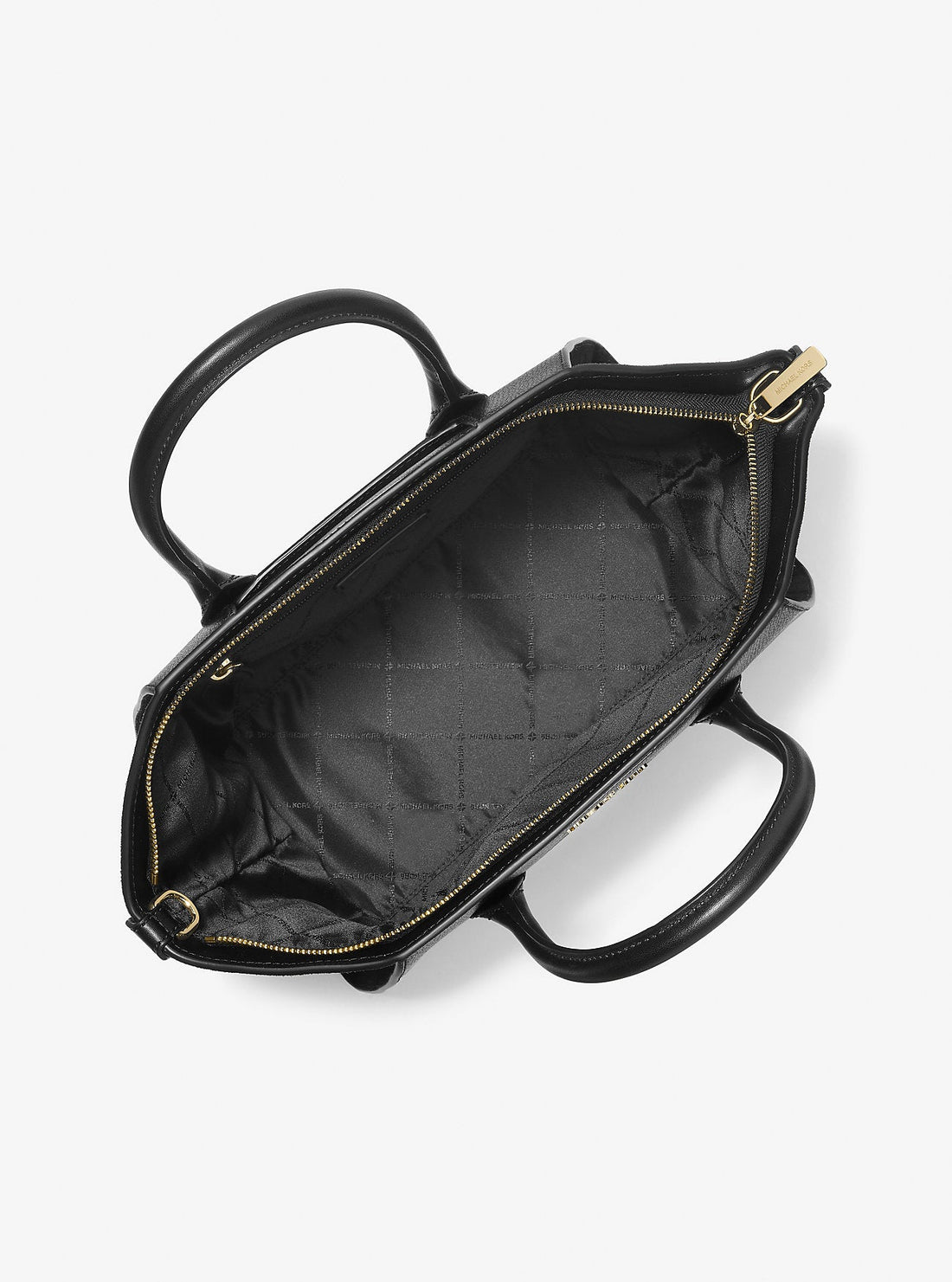 Avril Large Leather and Suede Satchel Black Black