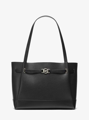 Reed Large Pebbled Leather Tote Bag Black Black