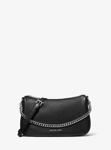 Carmela Medium Pebbled Leather Crossbody Bag Black Black