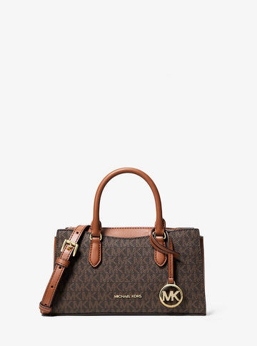 Arden Small Signature Logo Messenger Bag Brown Brown