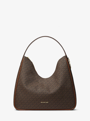 Nayla Medium Signature Logo Shoulder Bag Brown Brown