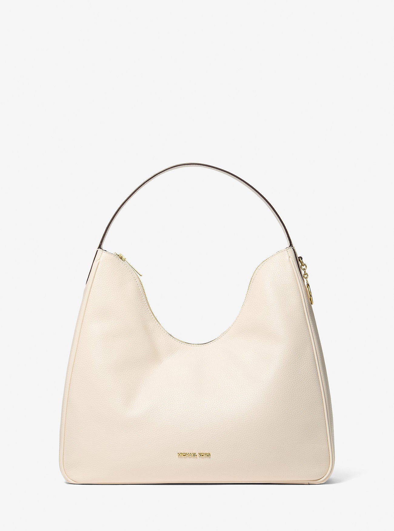 Nayla Medium Pebbled Leather Shoulder Bag Lt Cream Lt Cream