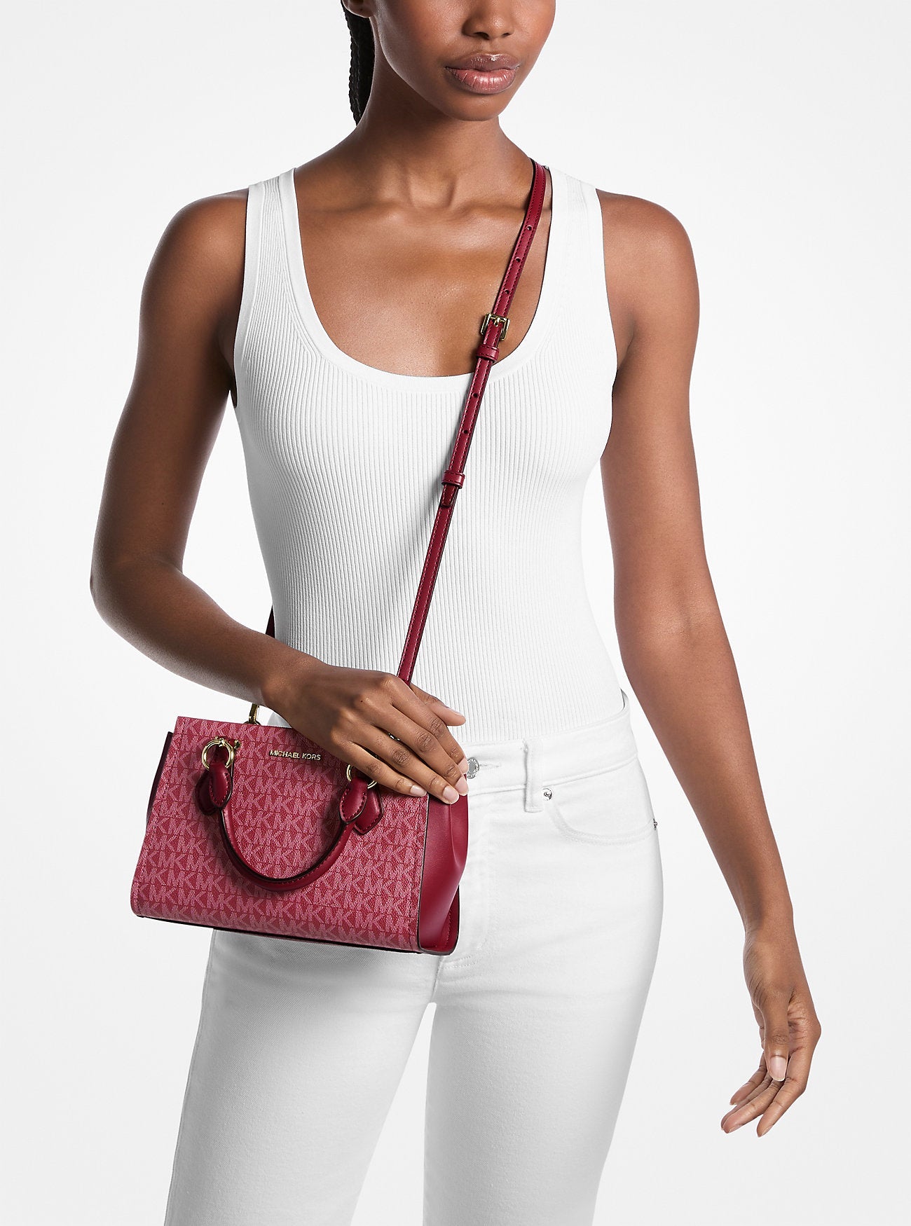 Marilyn Small Signature Logo Messenger Bag Cherry Cherry
