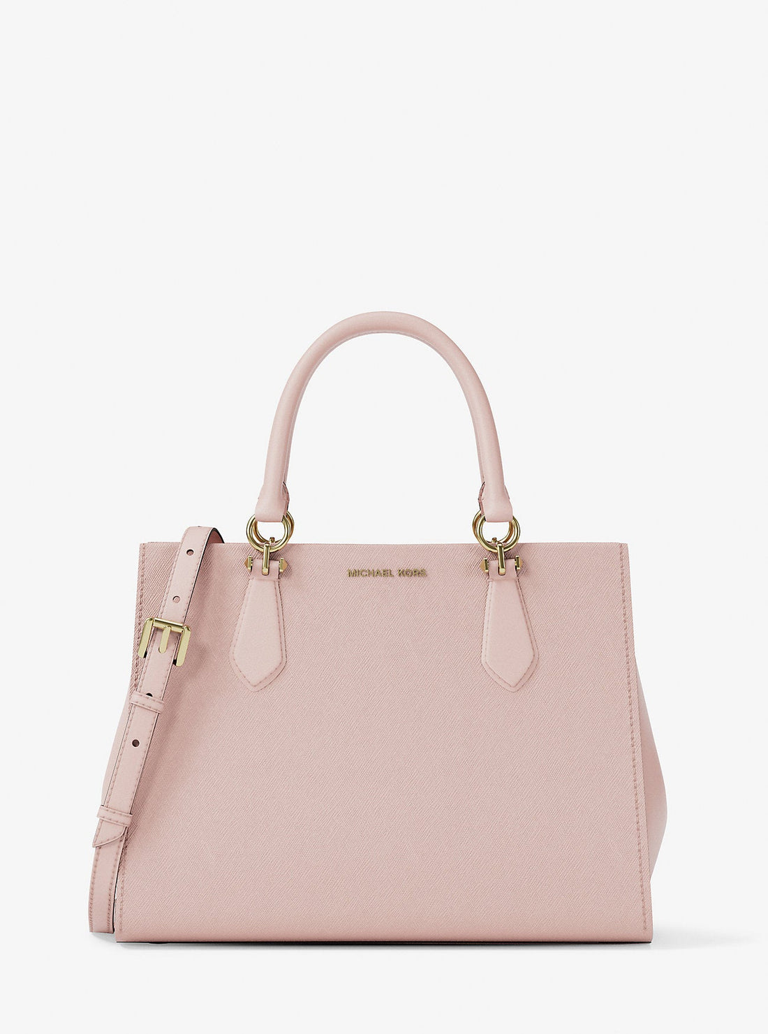 Marilyn Medium Saffiano Leather Satchel Powder Blush Powder Blush