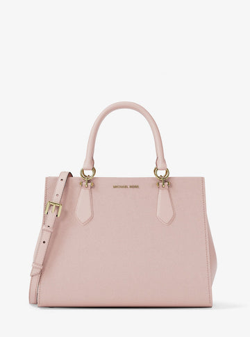 Marilyn Medium Saffiano Leather Satchel Powder Blush Powder Blush