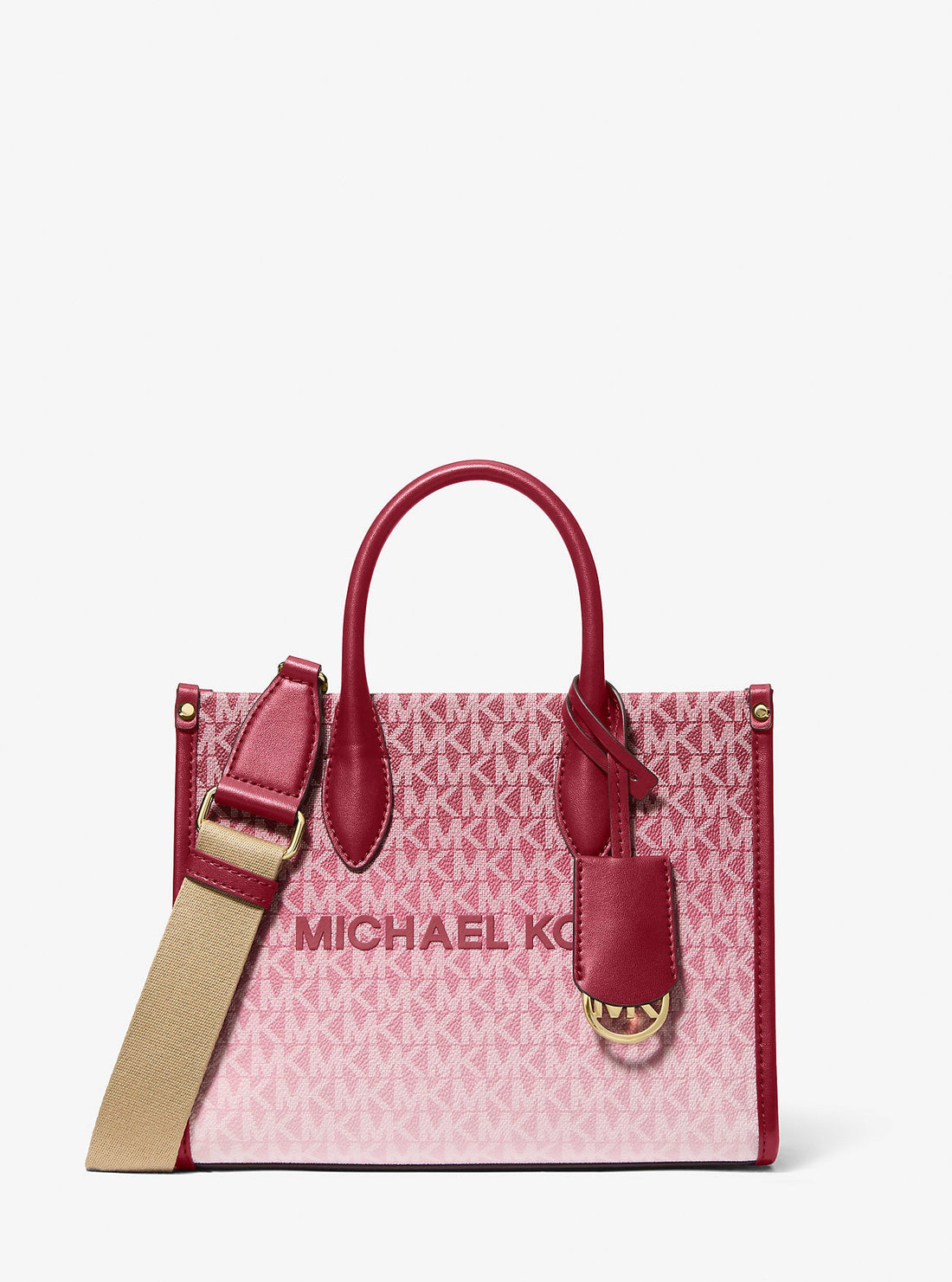 Mirella Small Ombre Signature Logo Convertible Crossbody Bag Cherry Cherry