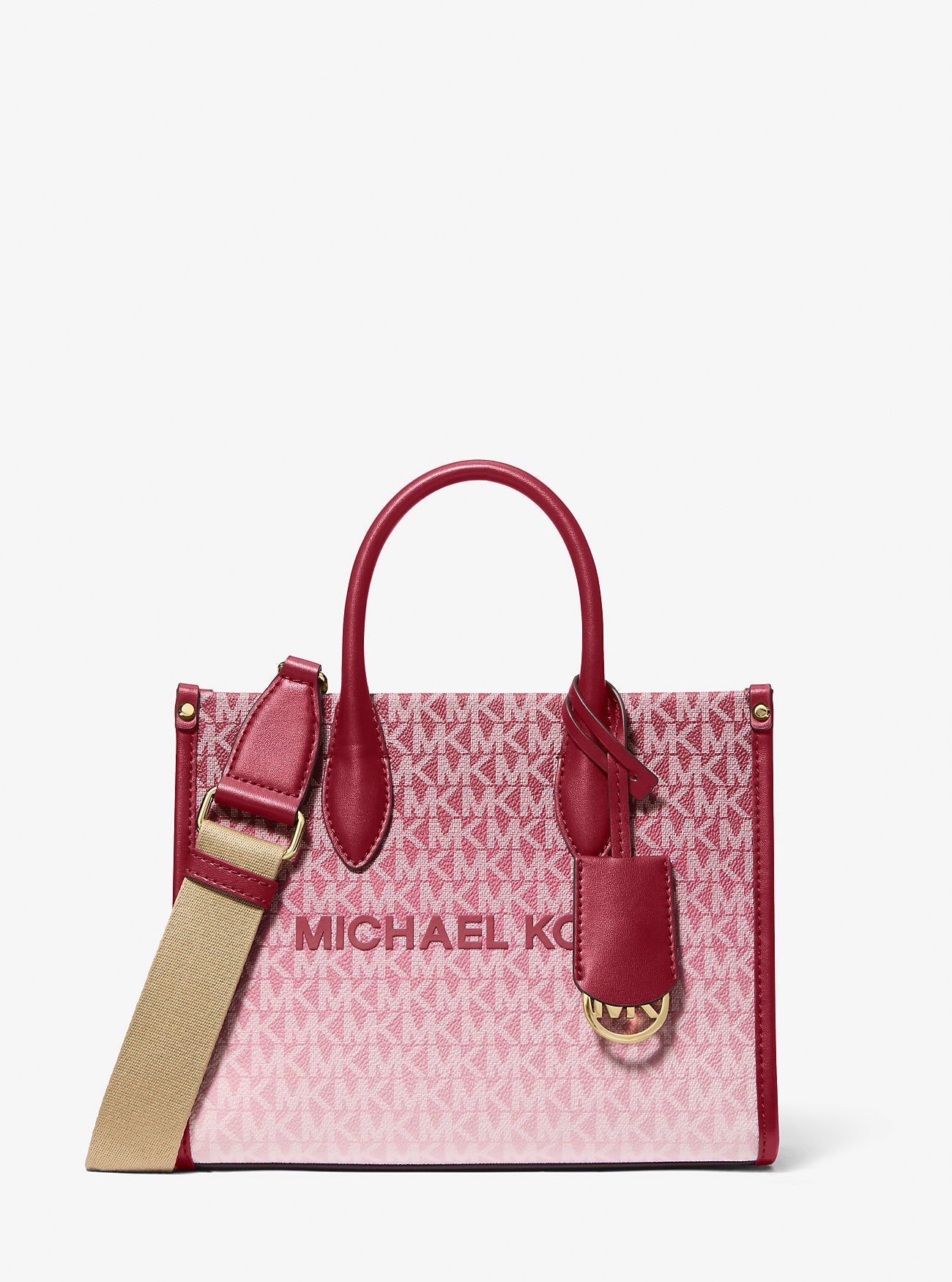 Mirella Small Ombre Signature Logo Convertible Crossbody Bag Cherry Cherry