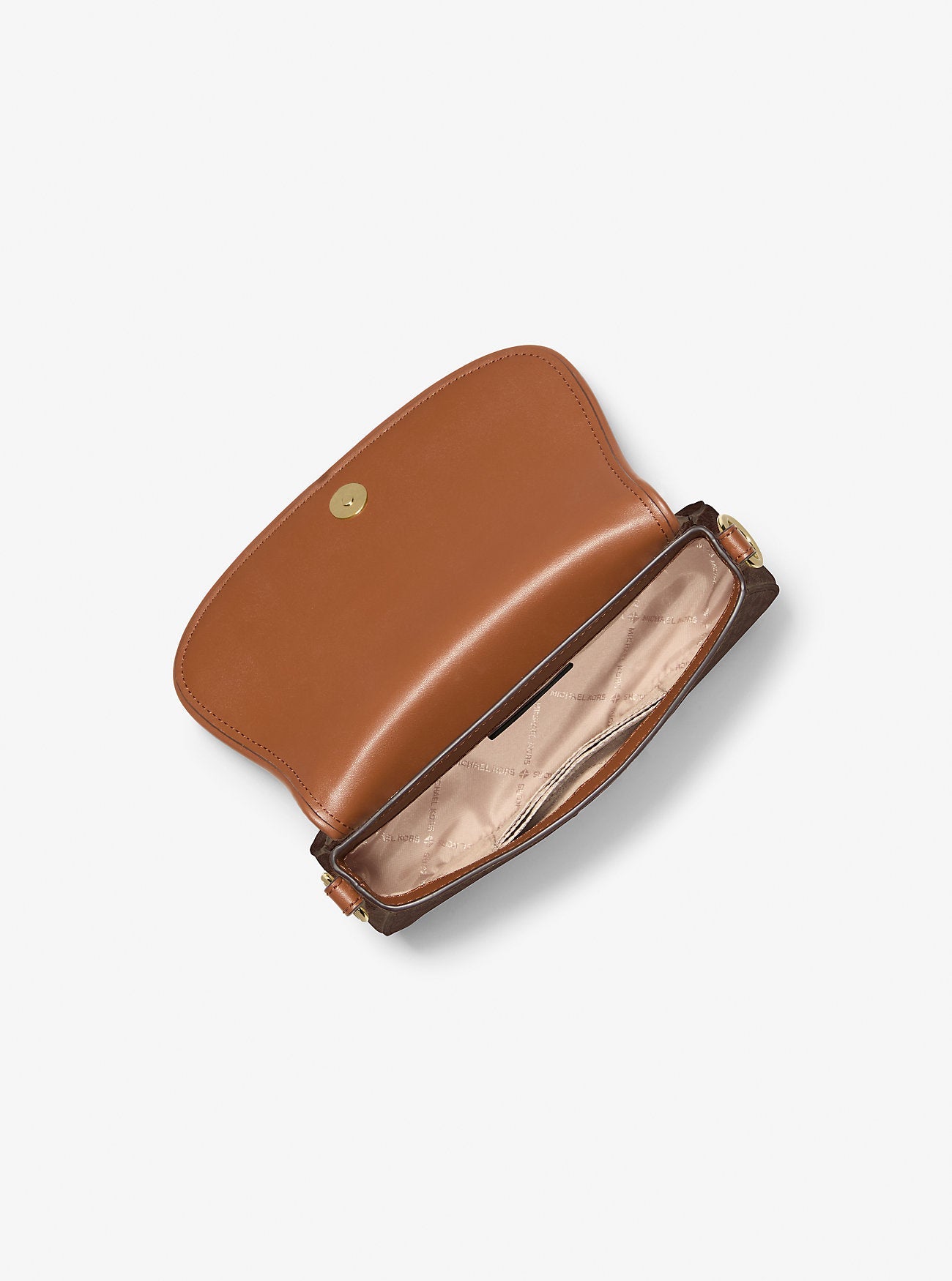 Mila Small Signature Logo Crossbody Bag Brown Brown