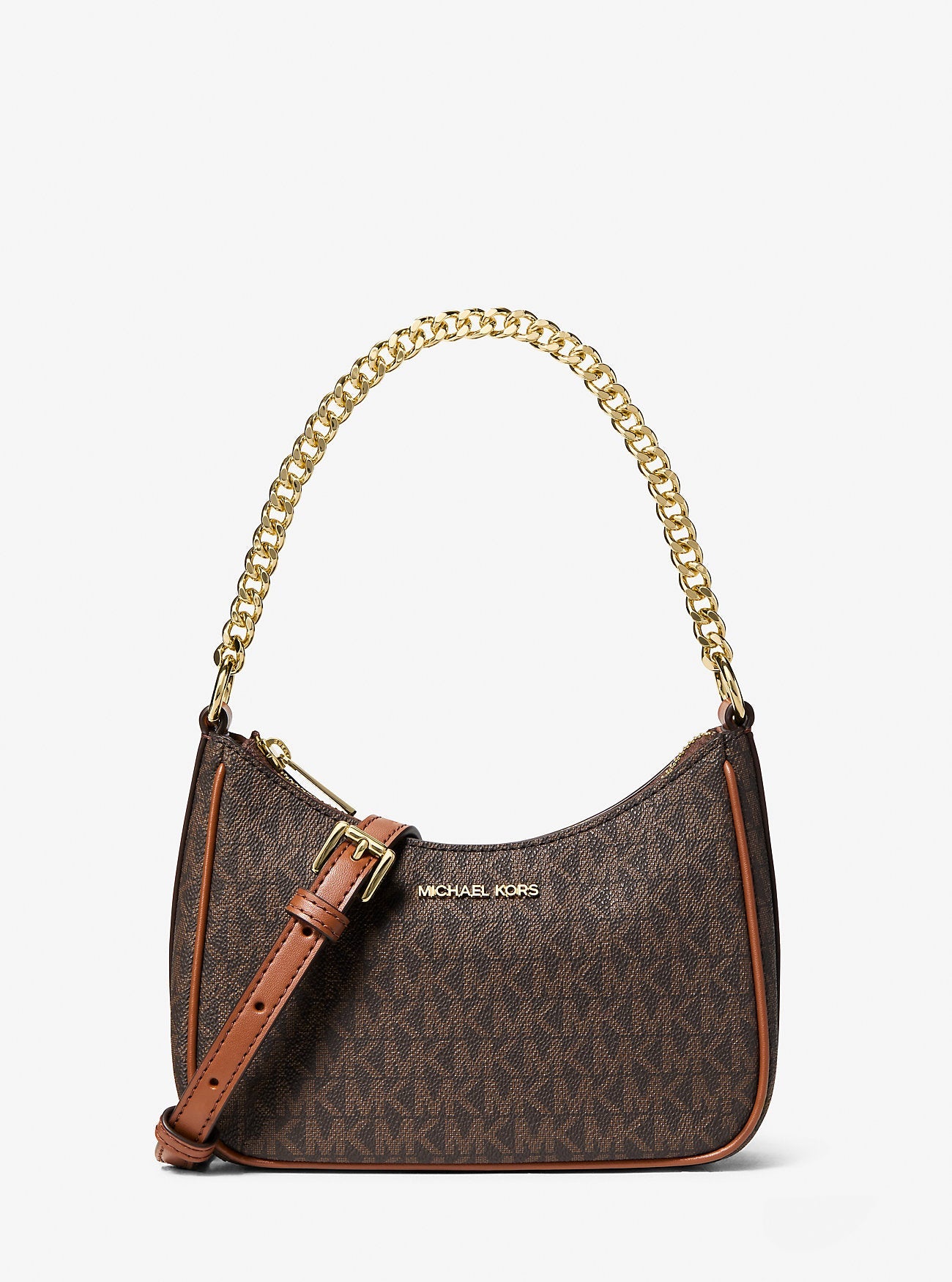 Jet Set Signature Logo Convertible Crossbody Bag Brown Brown