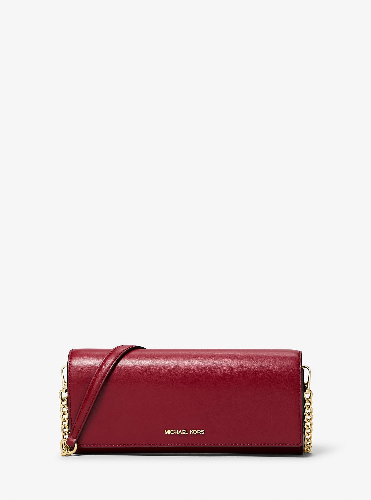Jet Set Medium Leather Clutch Cherry Cherry
