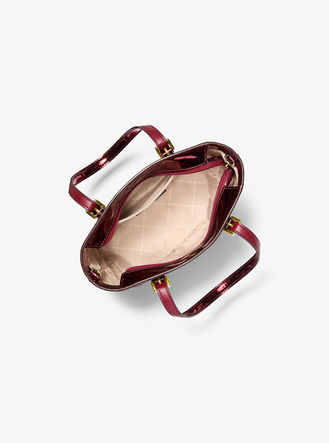 Jet Set Extra-Small Metallic Logo Debossed Convertible Tote Bag Cherry Cherry