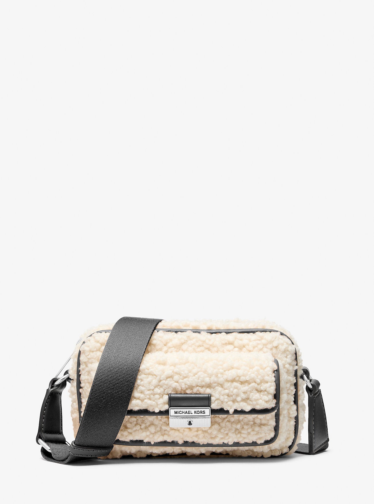 Bradshaw Extra-Small Faux Shearling Camera Crossbody Bag Black Black