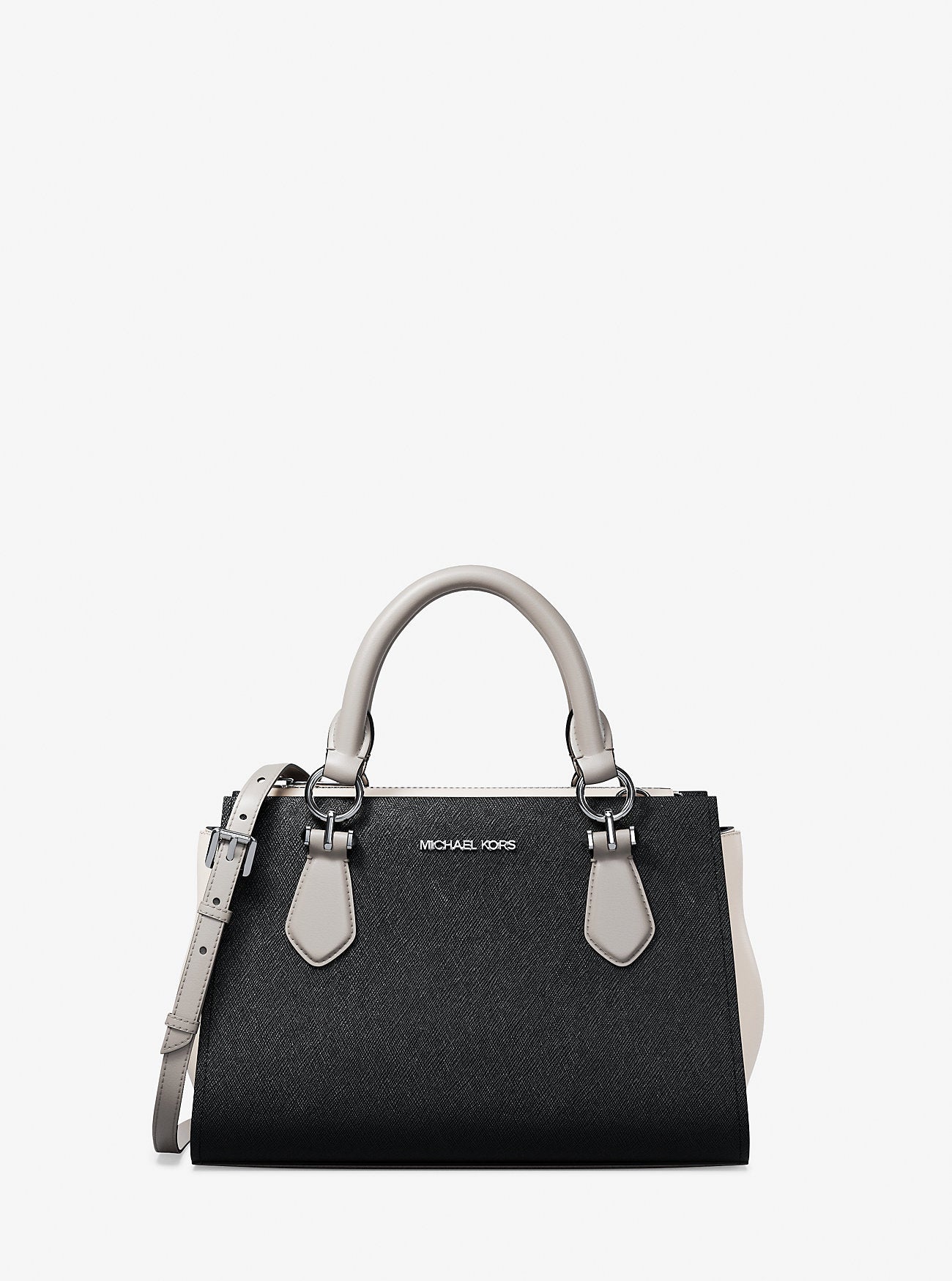 Marilyn Small Color-Block Saffiano Leather Messenger Bag Black Combo Black Combo