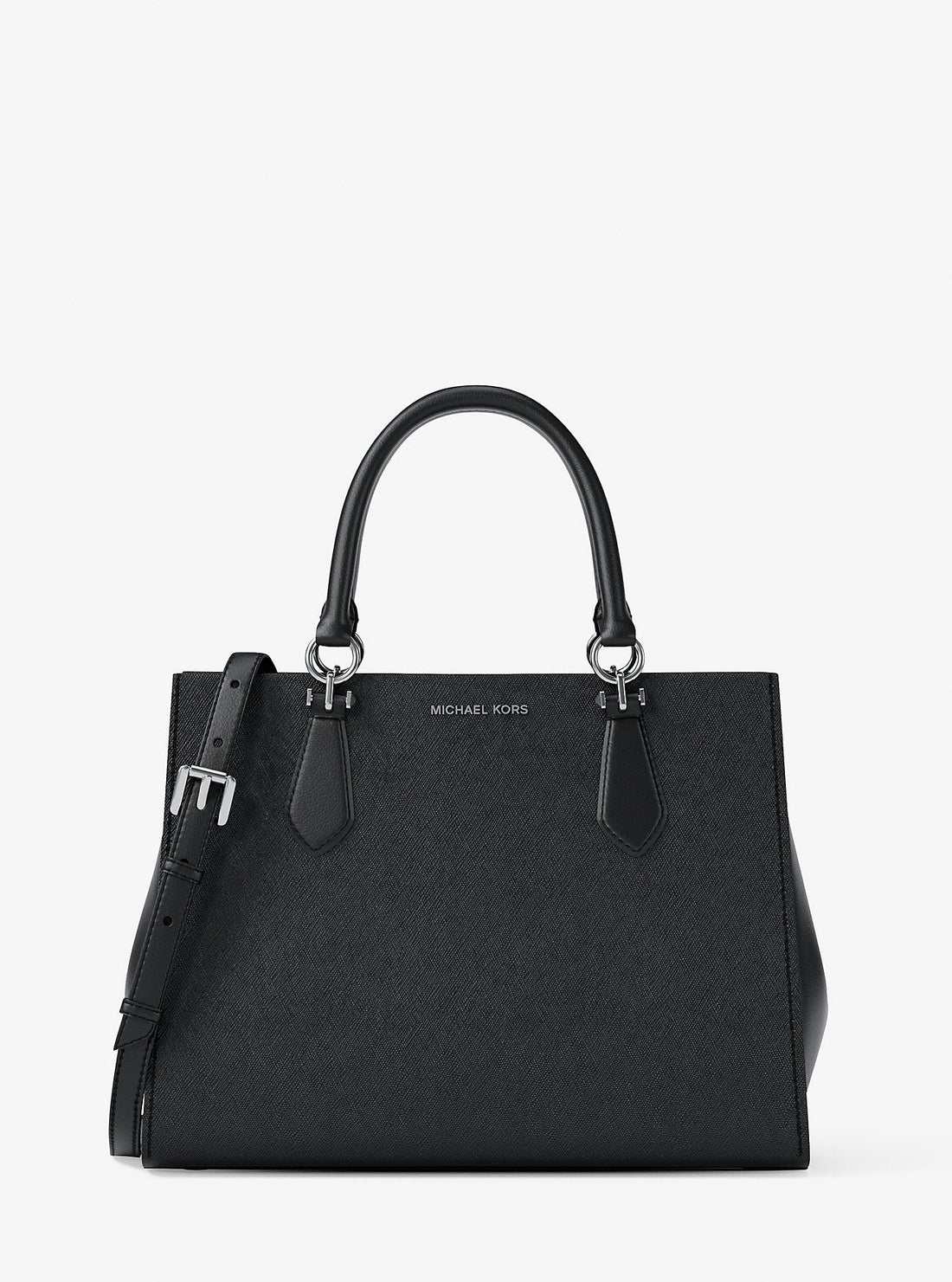 Marilyn Medium Saffiano Leather Satchel Black Black