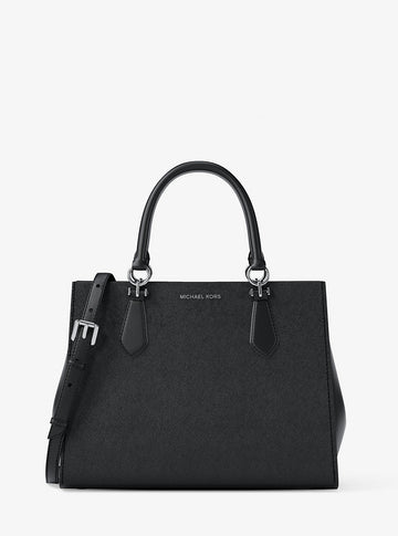 Marilyn Medium Saffiano Leather Satchel Black Black