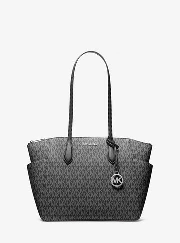 Marilyn Medium Signature Logo Tote Bag Black Black