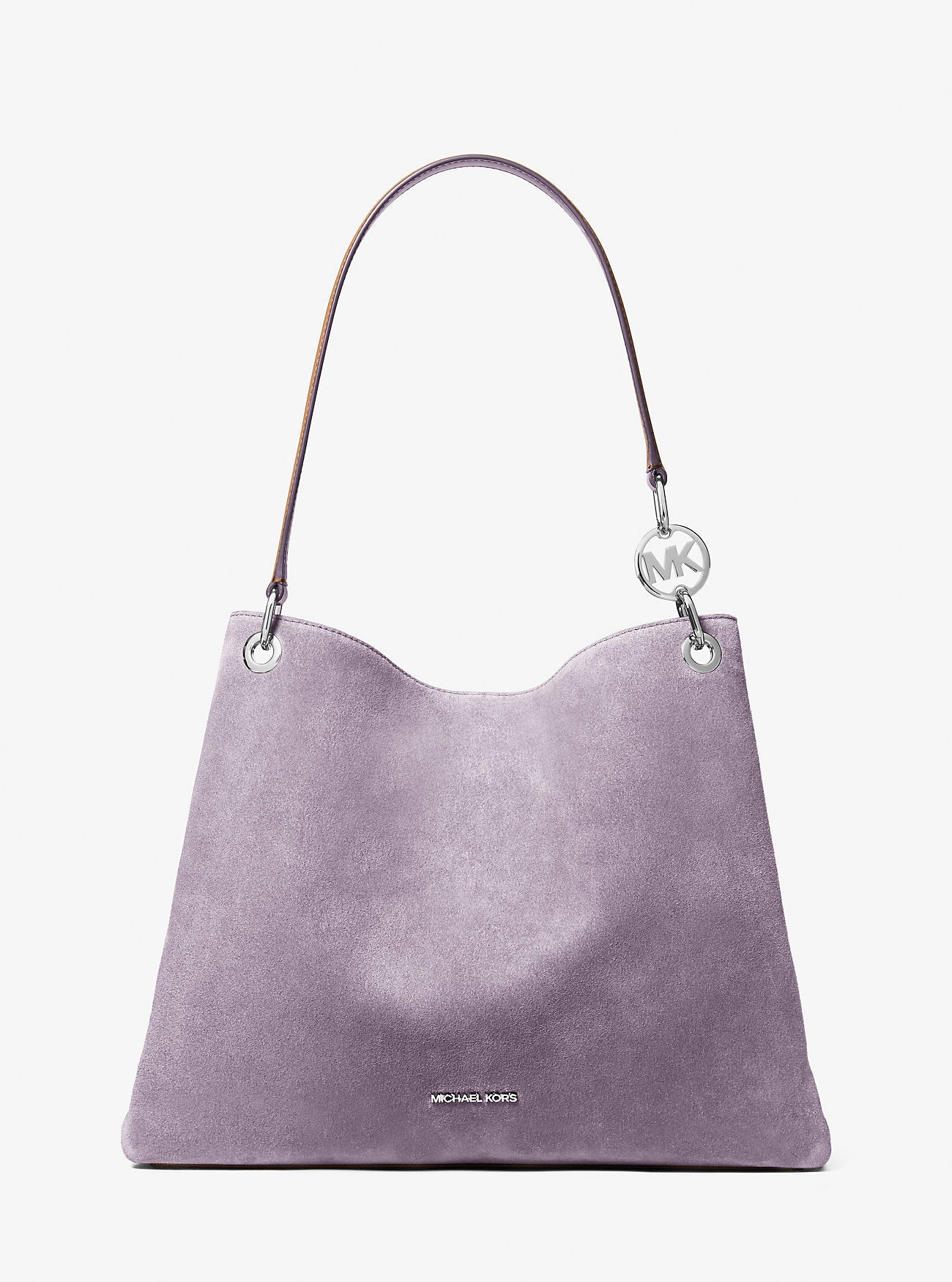 Christina Large Suede Shoulder Bag Lt Quartz Lt Quartz