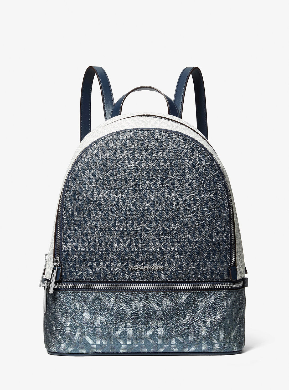 Rhea Medium Metallic Signature Logo Backpack Navy Navy