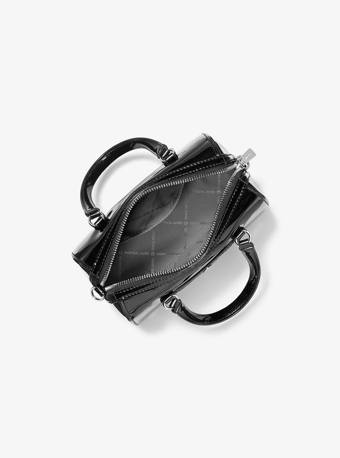 Jet Set Small Patent Duffel Crossbody Bag Black Black