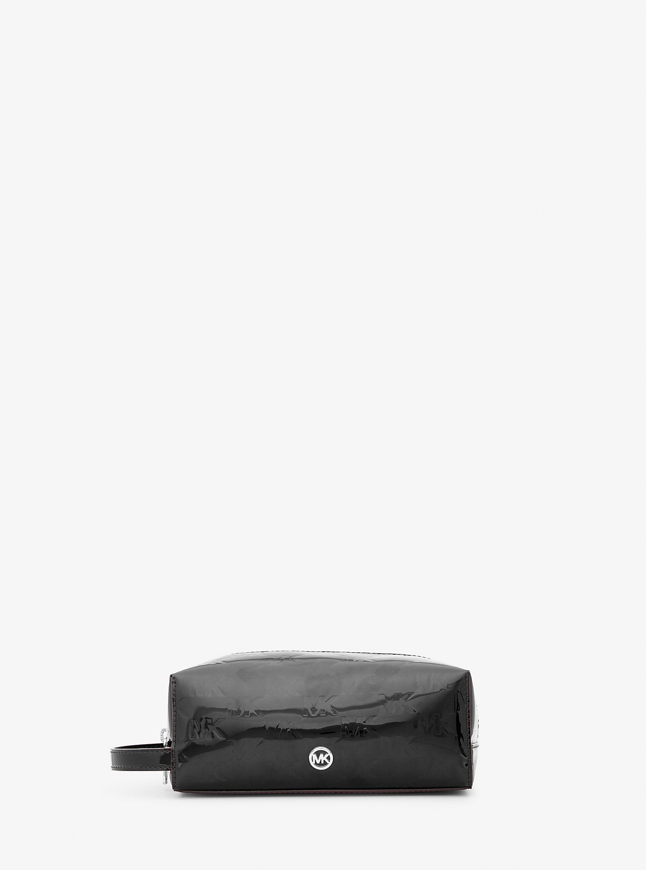 Jet Set Medium Patent Logo Debossed Travel Kit Black Black