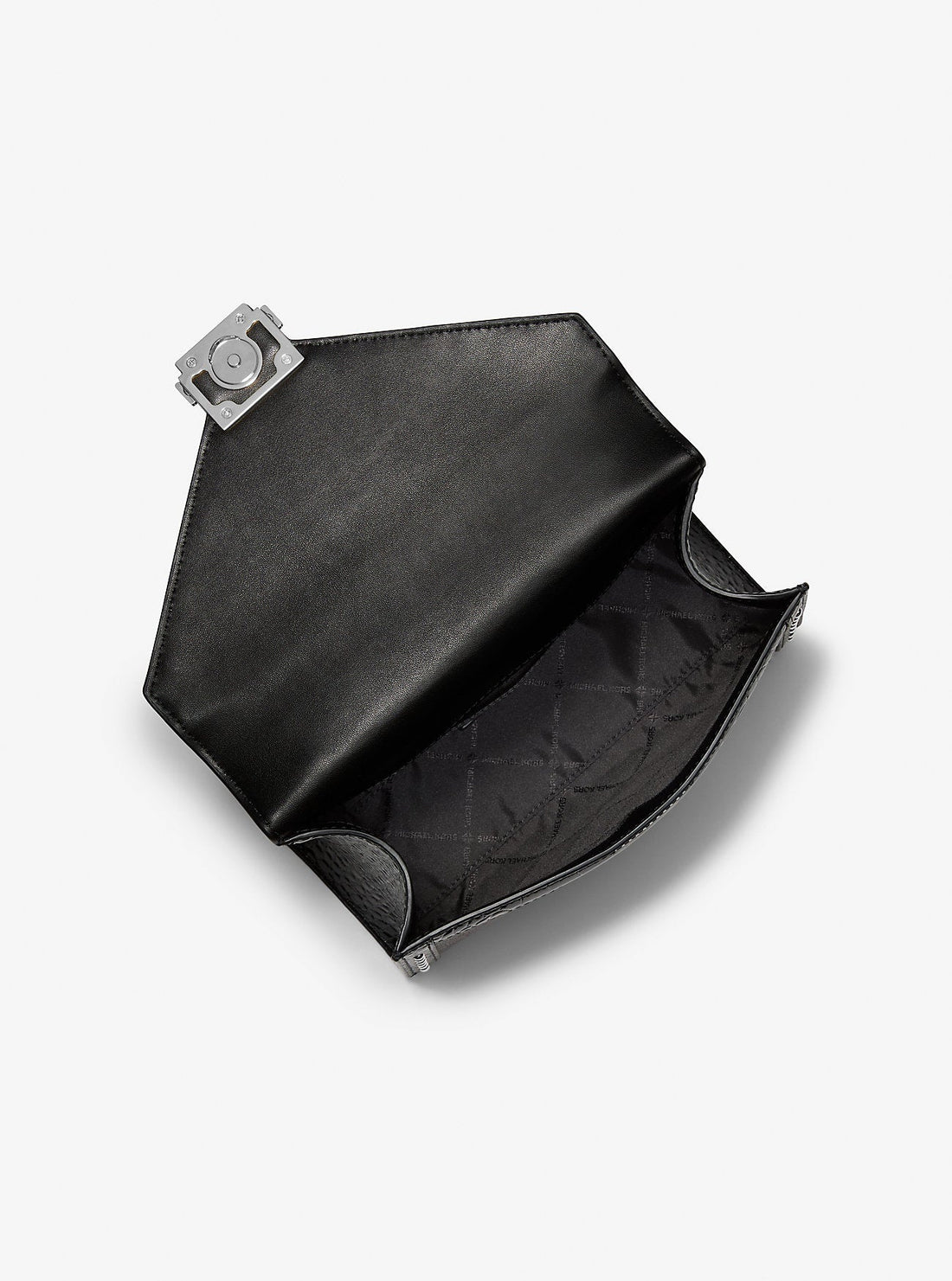 Whitney Medium Signature Logo and Leopard Print Calf Hair Shoulder Bag Black Black