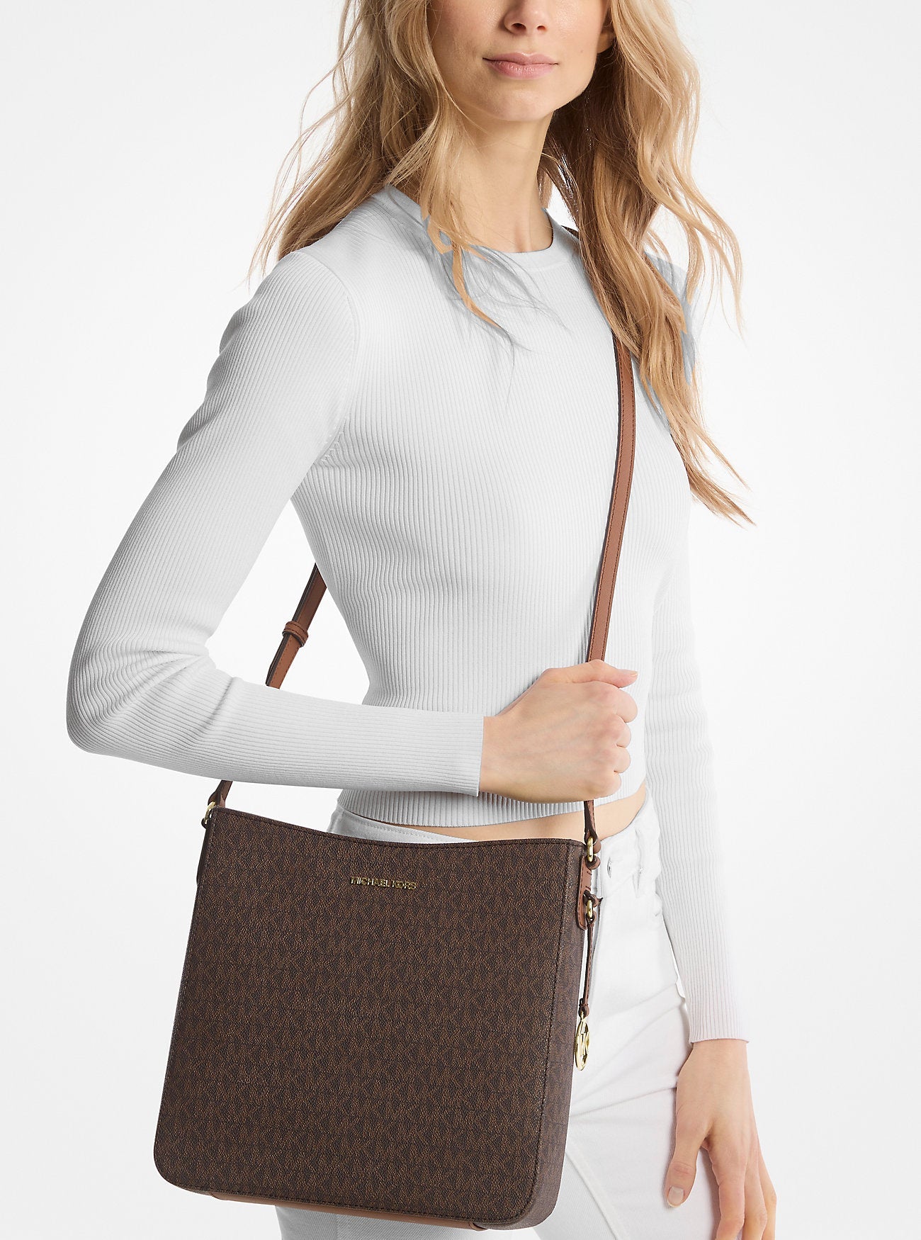 Jet Set Travel Large Logo Messenger Bag Brown Brown