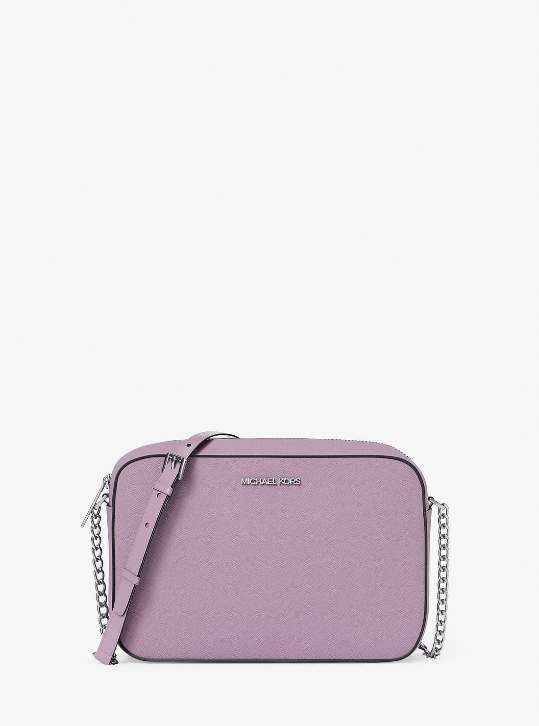 Jet Set Large Saffiano Leather Crossbody Bag Lt Quartz Lt Quartz