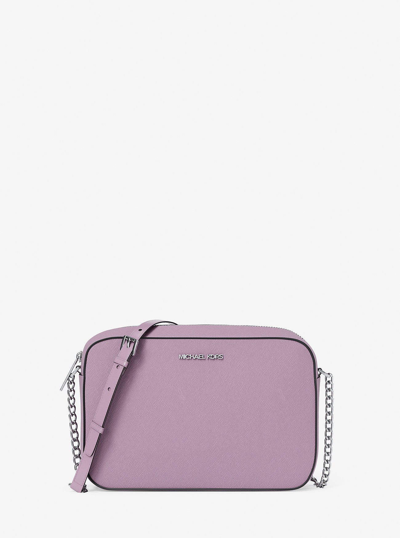 Jet Set Large Saffiano Leather Crossbody Bag Lt Quartz Lt Quartz