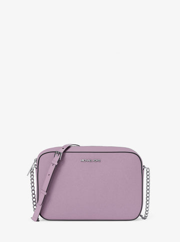 Jet Set Large Saffiano Leather Crossbody Bag Lt Quartz Lt Quartz