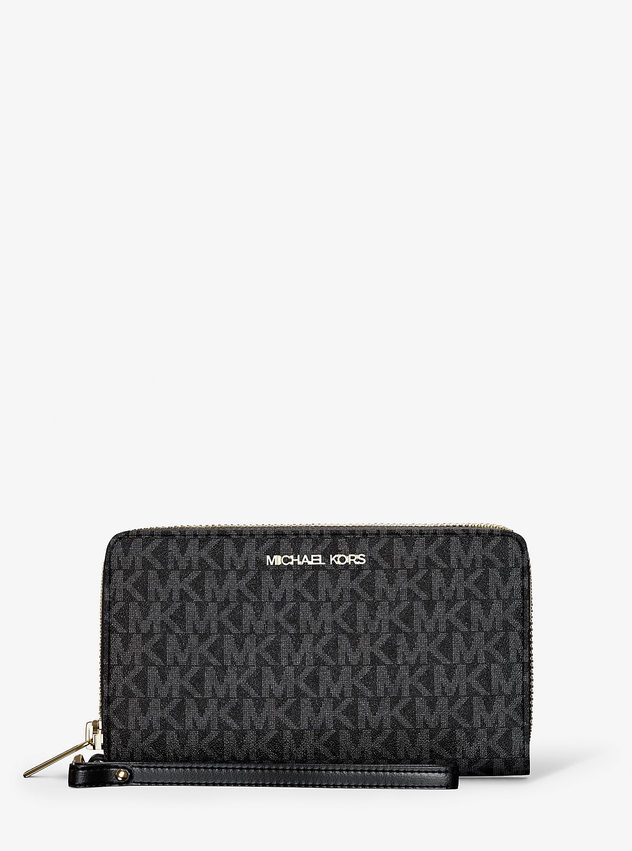 Jet Set Large Signature Logo Smartphone Wallet Black Black
