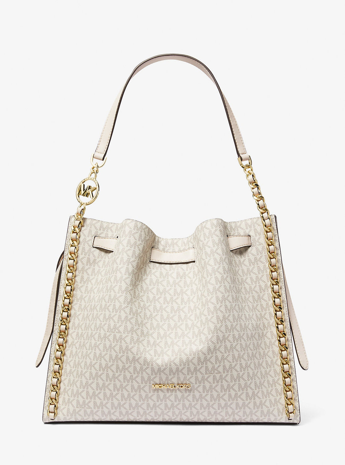 Mina Large Signature Logo Chain Shoulder Bag Lt Crm Multi Lt Crm Multi