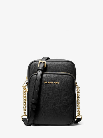 Jet Set Travel Medium Pebbled Leather Crossbody Bag Black Black