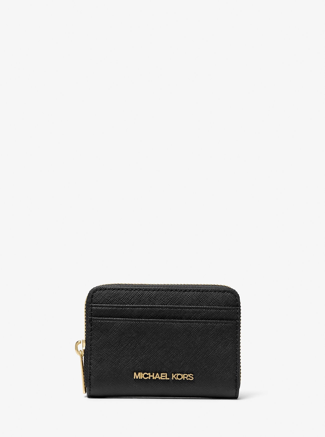 Jet Set Travel Medium Saffiano Leather Wallet Black Black