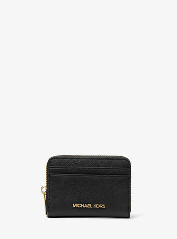 Jet Set Travel Medium Saffiano Leather Wallet Black Black