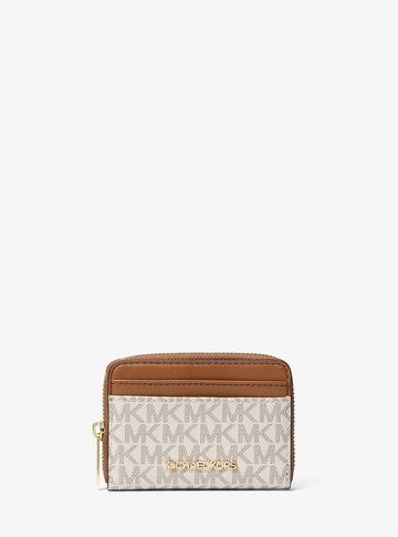 Jet Set Travel Medium Logo Zip-Around Card Case Vanilla Vanilla