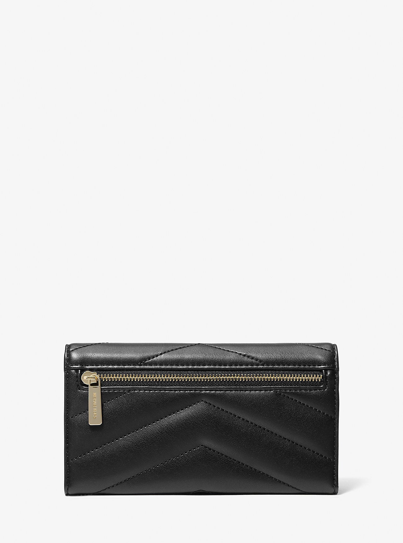 Jet Set Travel Large Quilted Tri-Fold Wallet Black Black