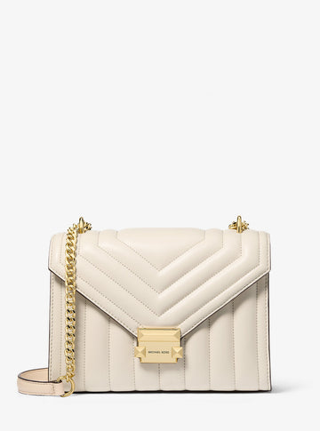 Whitney Medium Quilted Shoulder Bag Lt Cream Lt Cream